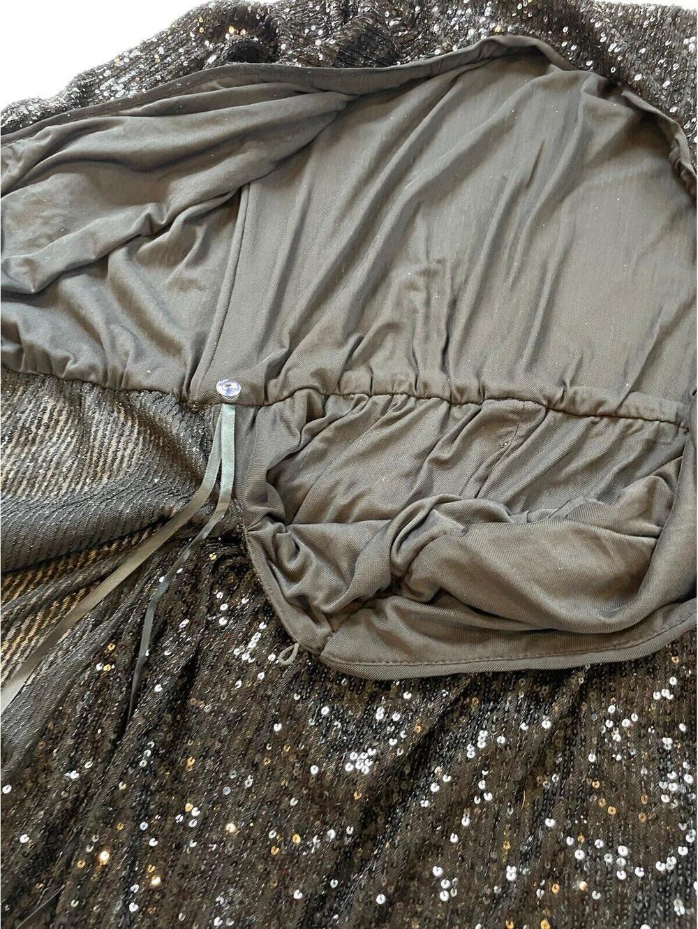 Free People Black Sequin Wrap Romper Medium Long Sleeve - Picture 8 of 8